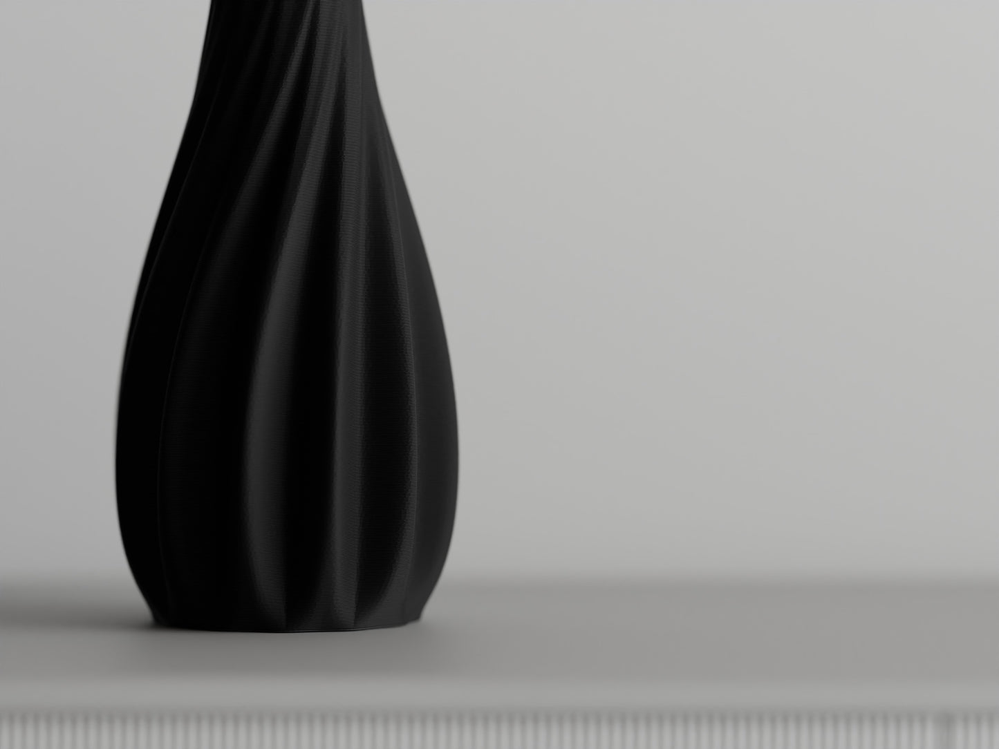 Vase mit glatten Rippen & geschwungenen Formen – 3D-gedruckte Designvase aus PLA für stilvolle Home-Deko & Trockenblumen