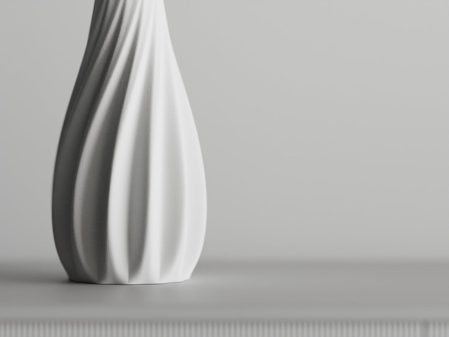Vase mit glatten Rippen & geschwungenen Formen – 3D-gedruckte Designvase aus PLA für stilvolle Home-Deko & Trockenblumen