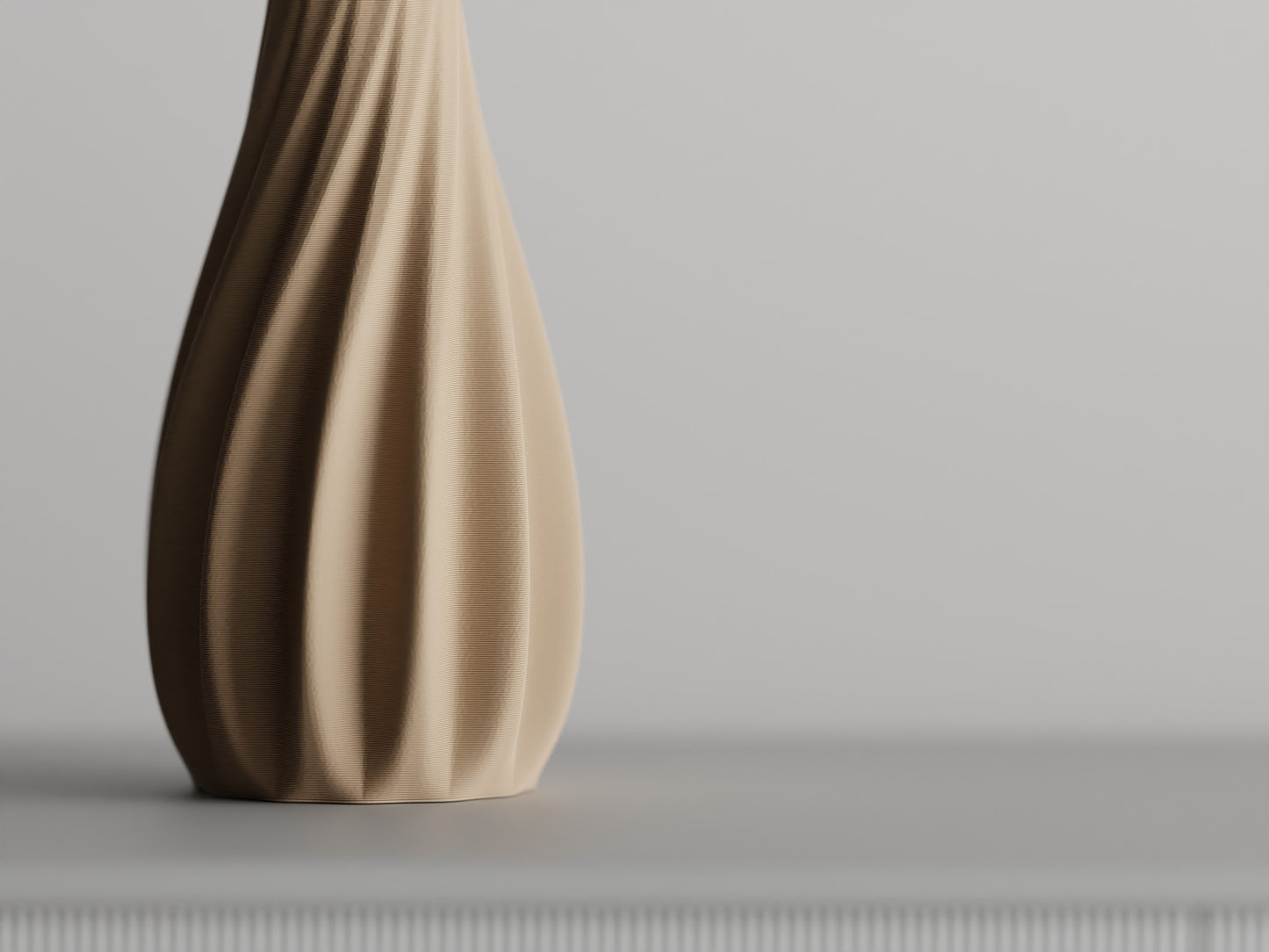 Vase mit glatten Rippen & geschwungenen Formen – 3D-gedruckte Designvase aus PLA für stilvolle Home-Deko & Trockenblumen